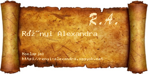 Rényi Alexandra névjegykártya