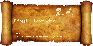 Rényi Alexandra névjegykártya